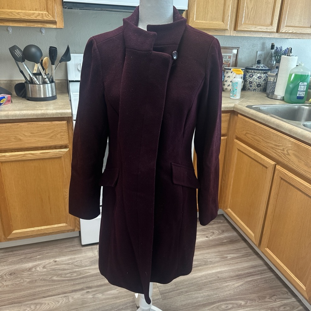 Vince Camuto Rich Burgundy Trench Coat